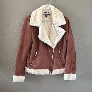 Women's Brown Faux Suede Jacket